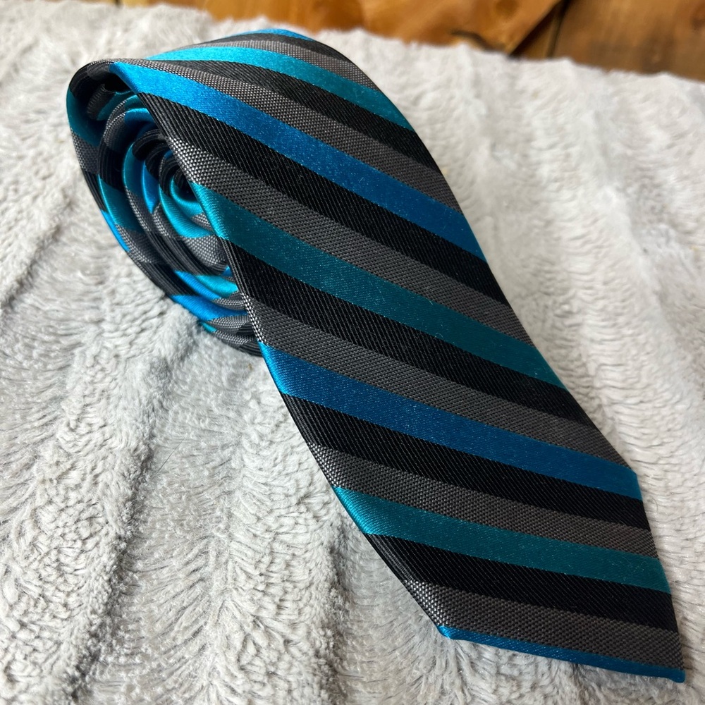 Express Teal Blue Gray Tie‎